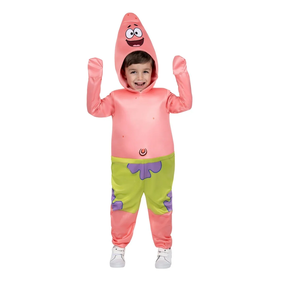 Patrick Star Costume for Toddlers, Spongebob Squarepants, Padded Hooded Jumpsuit - Image 2
