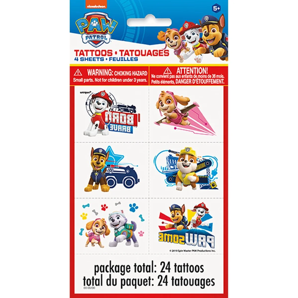 Paw Patrol Birthday Temporary Tattoo Sheets, 4 Count - Image 2