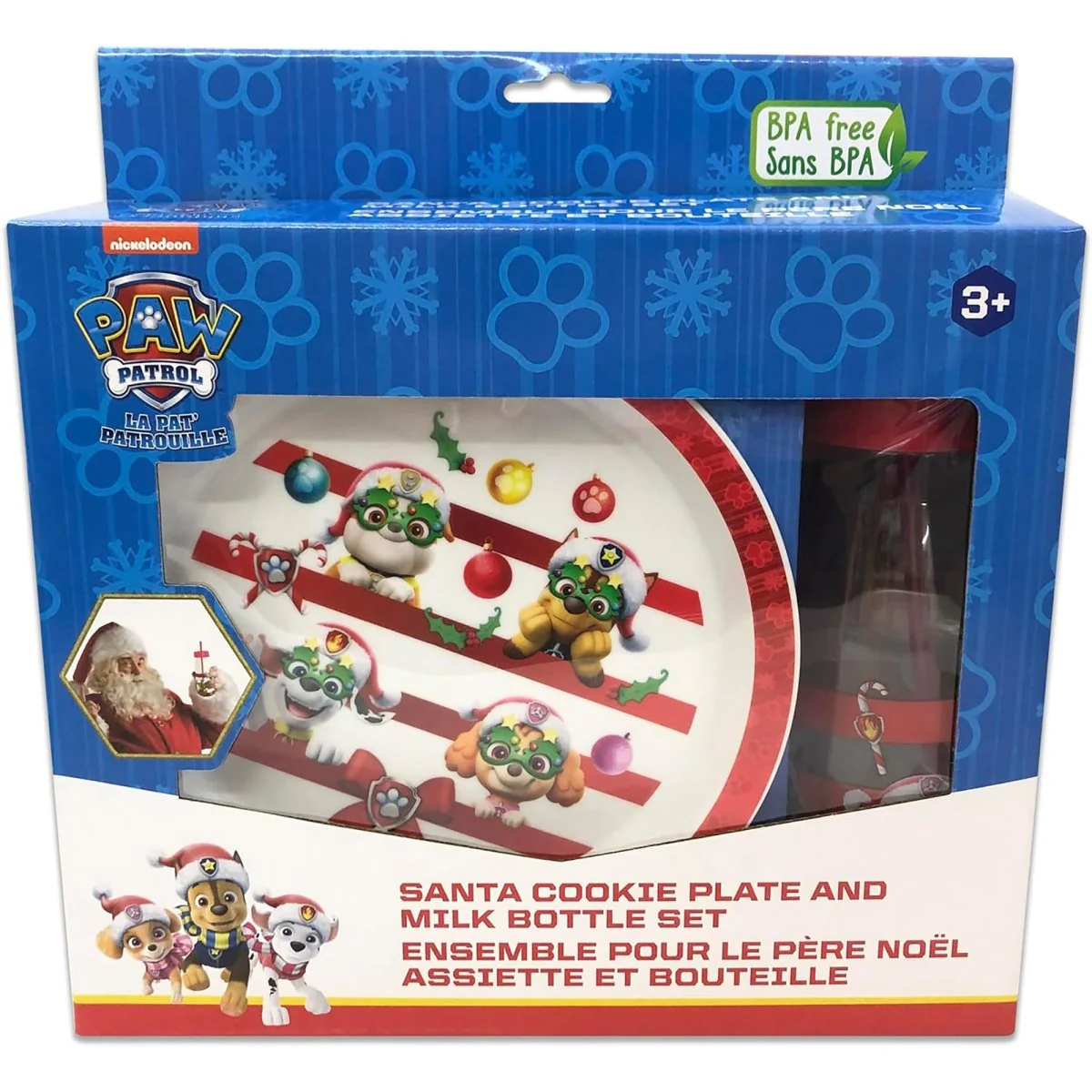 Paw Patrol Christmas Santa's Cookie Plate and Milk Bottle, 1 Count - Image 3