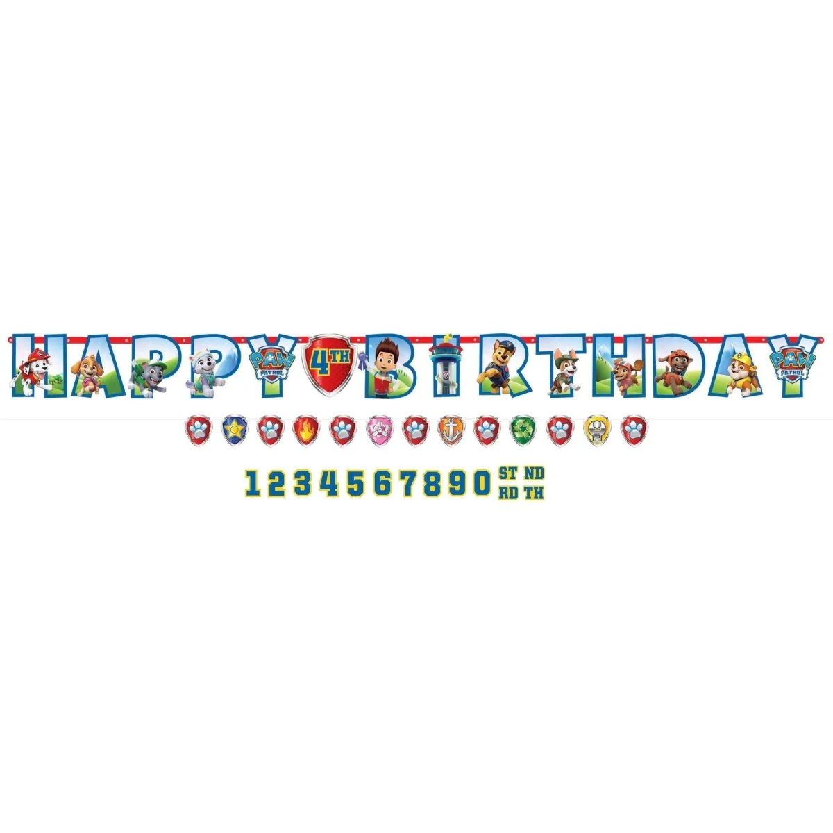Paw Patrol Jumbo Add-an-Age Happy Birthday Letter Paper Banner, 1 Count