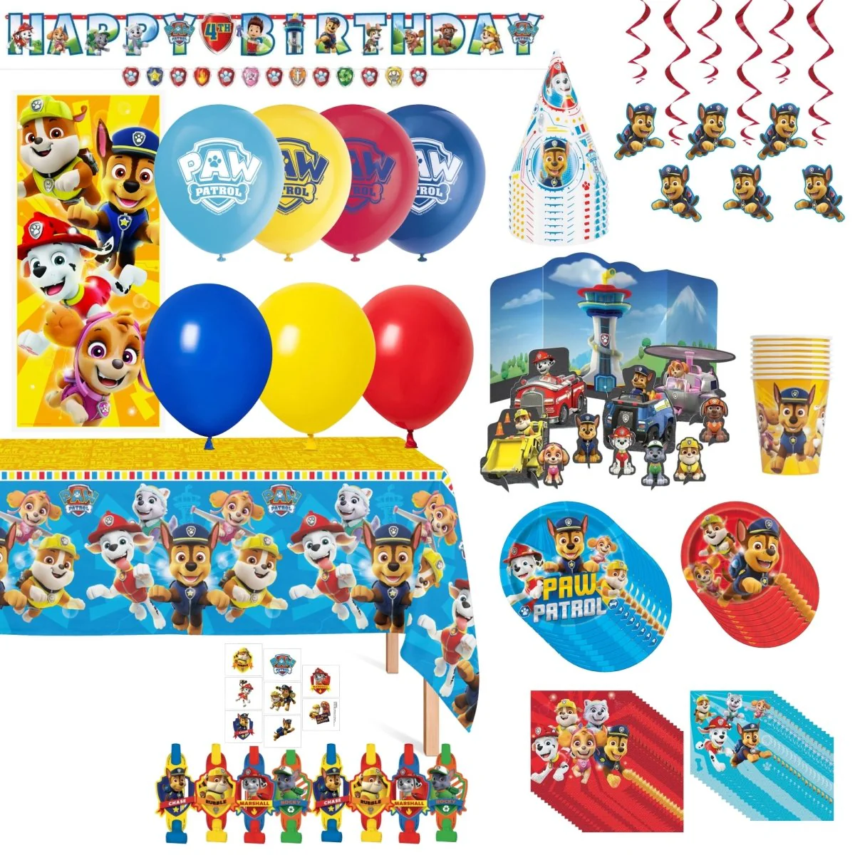Paw Patrol Standard Birthday Party Supplies Kit, 8 Guests