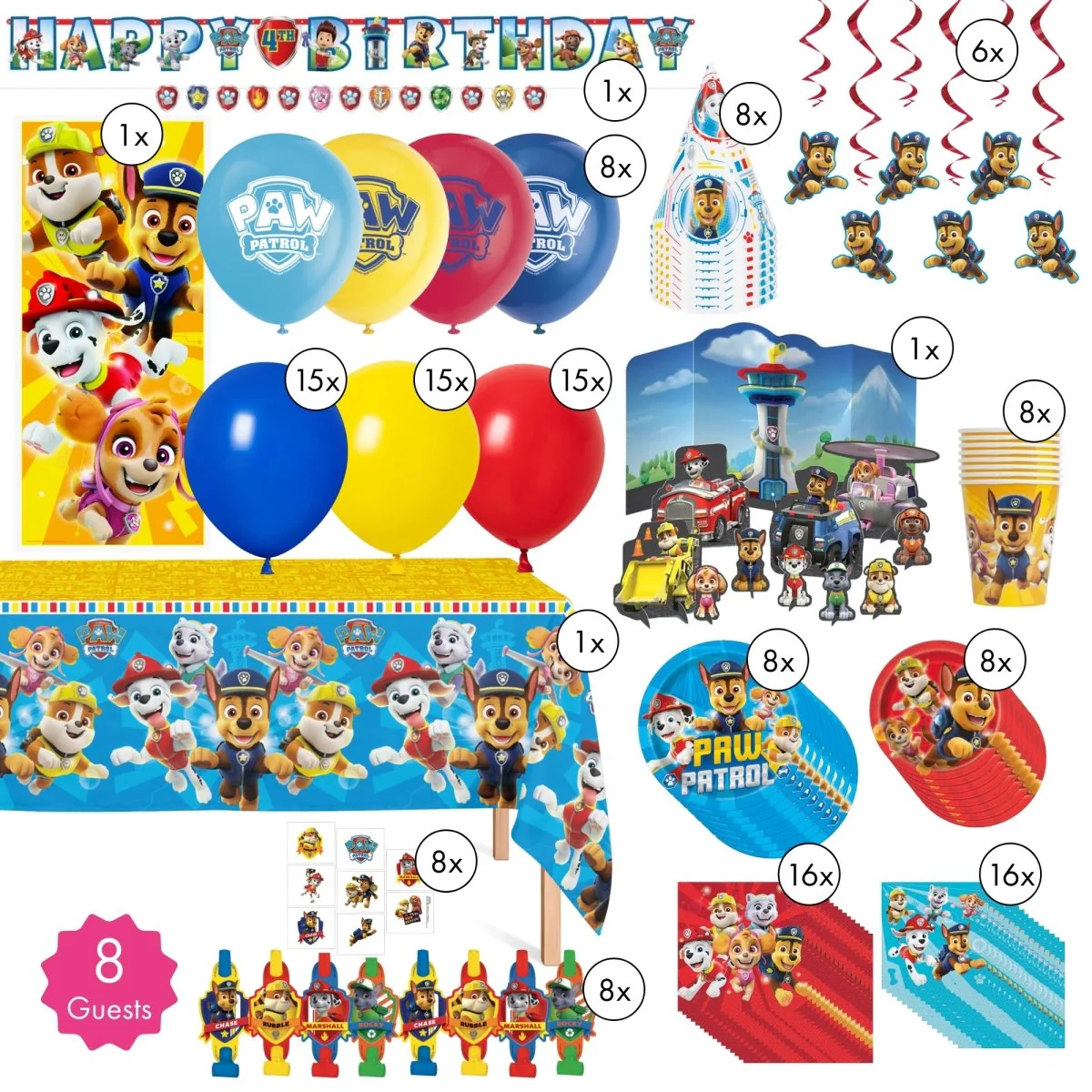 Paw Patrol Standard Birthday Party Supplies Kit, 8 Guests - Image 2