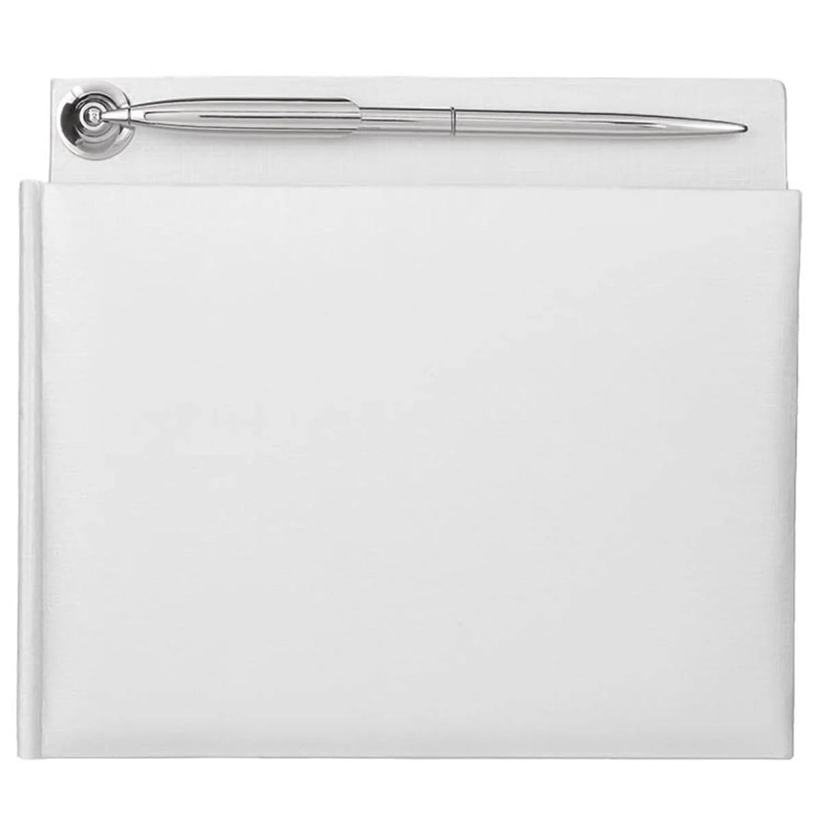 Pearlized Paper Guest Book with Pen - White 7.5 X 8 In.