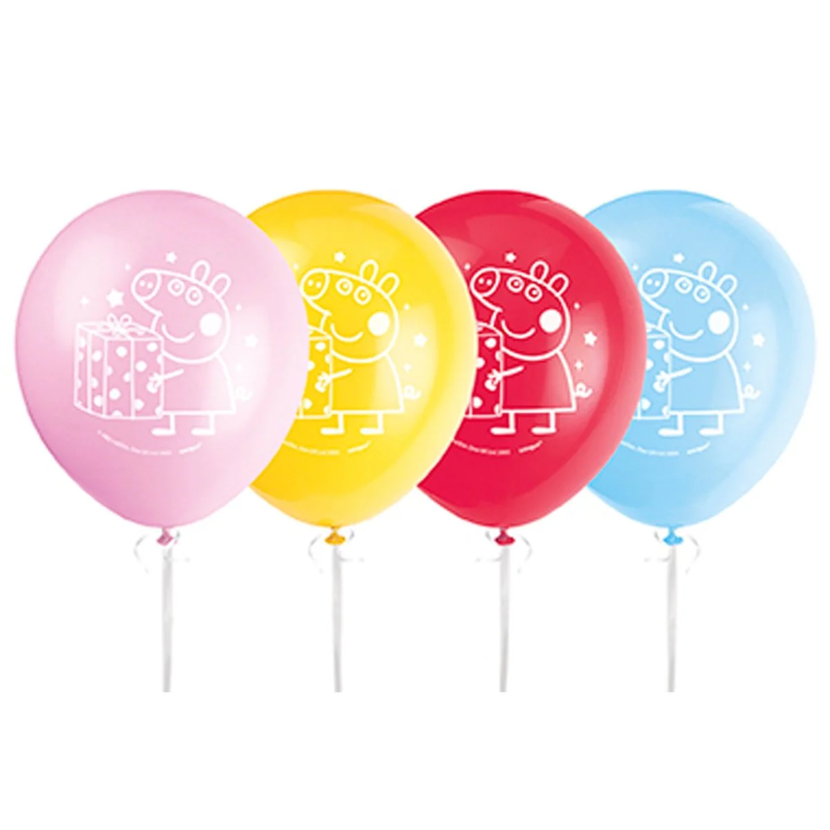 Peppa Pig Birthday Latex Balloons, 12 Inches, 8 Count