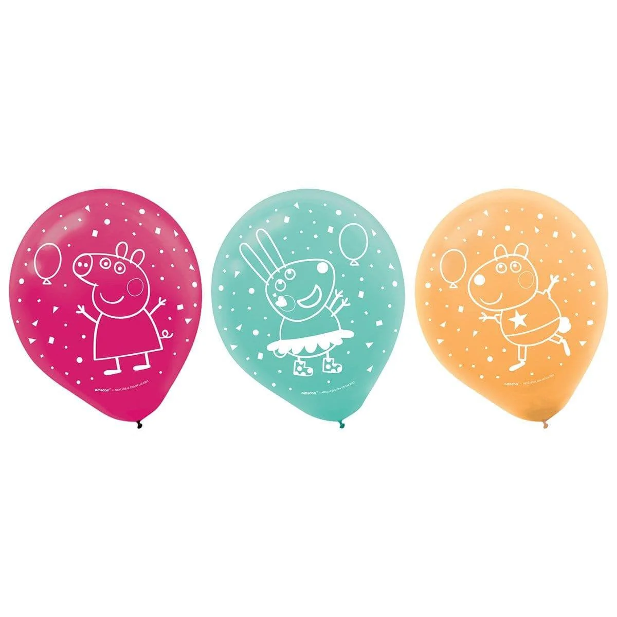 Peppa Pig Confetti Latex Balloons 12 Inches, 6 Count