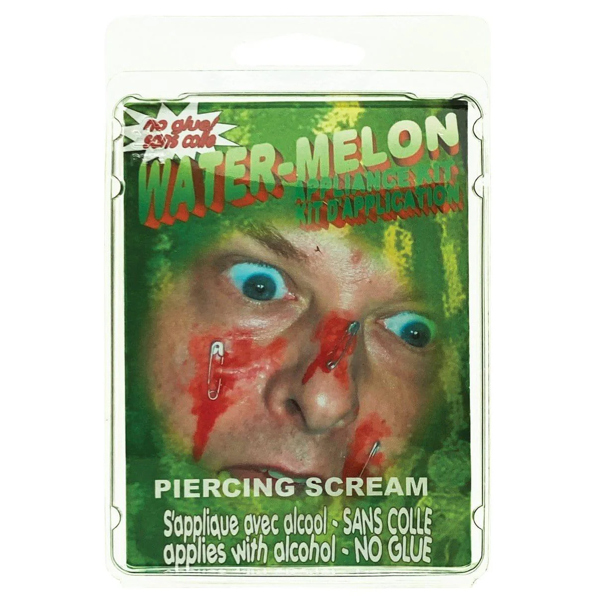 Safety pin piercing latex free kit for special effects