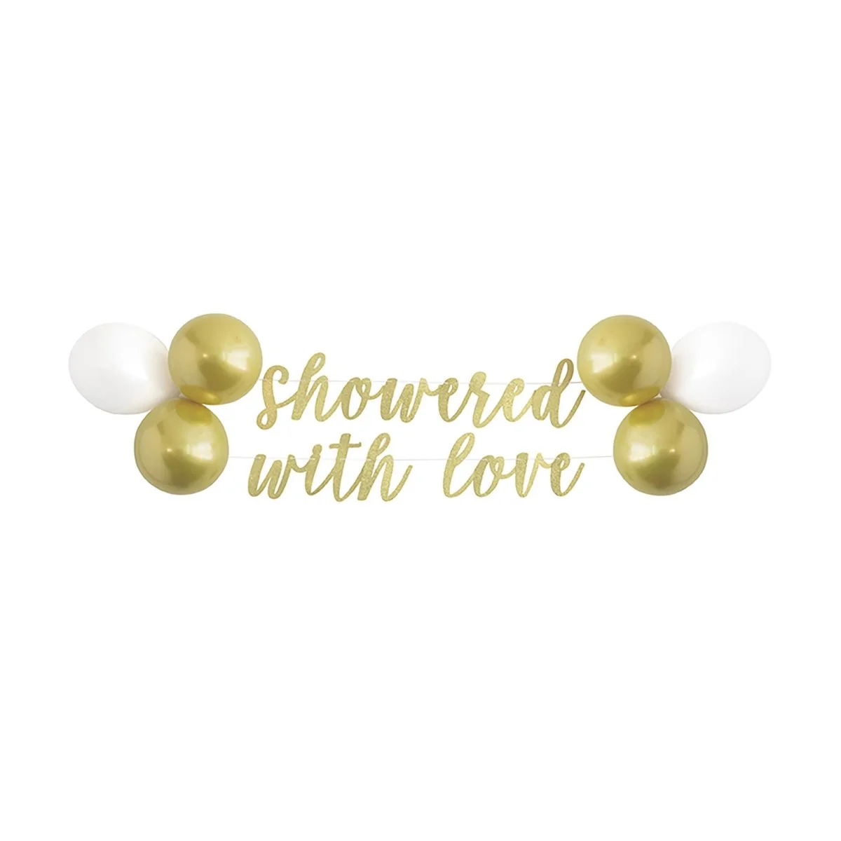Pink Blooms Wedding Banner and Latex Balloons Kit, 120 Inches, 1 Count