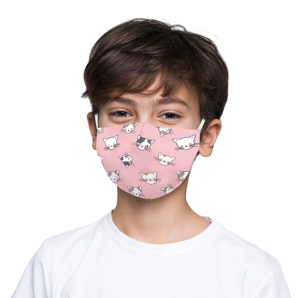 Pink Cat Washable Cotton Face Mask for Kids - Image 3