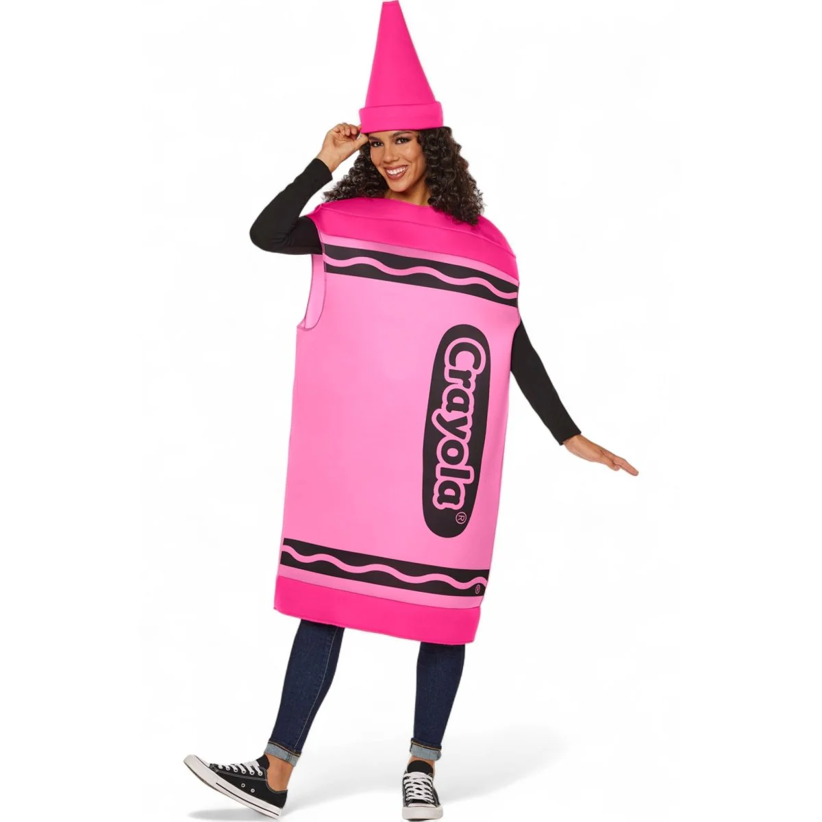 Pink Crayola Costume for Adults, Tunic and Hat