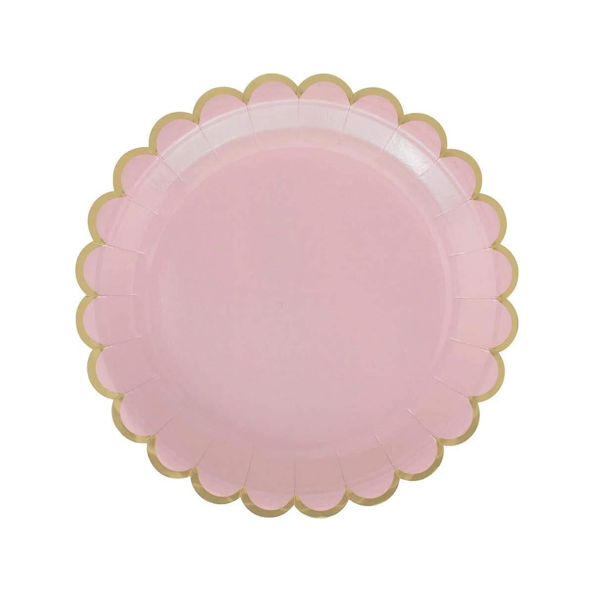Pink Flowers Gold Edge Plates, 7 inches, 8 Count