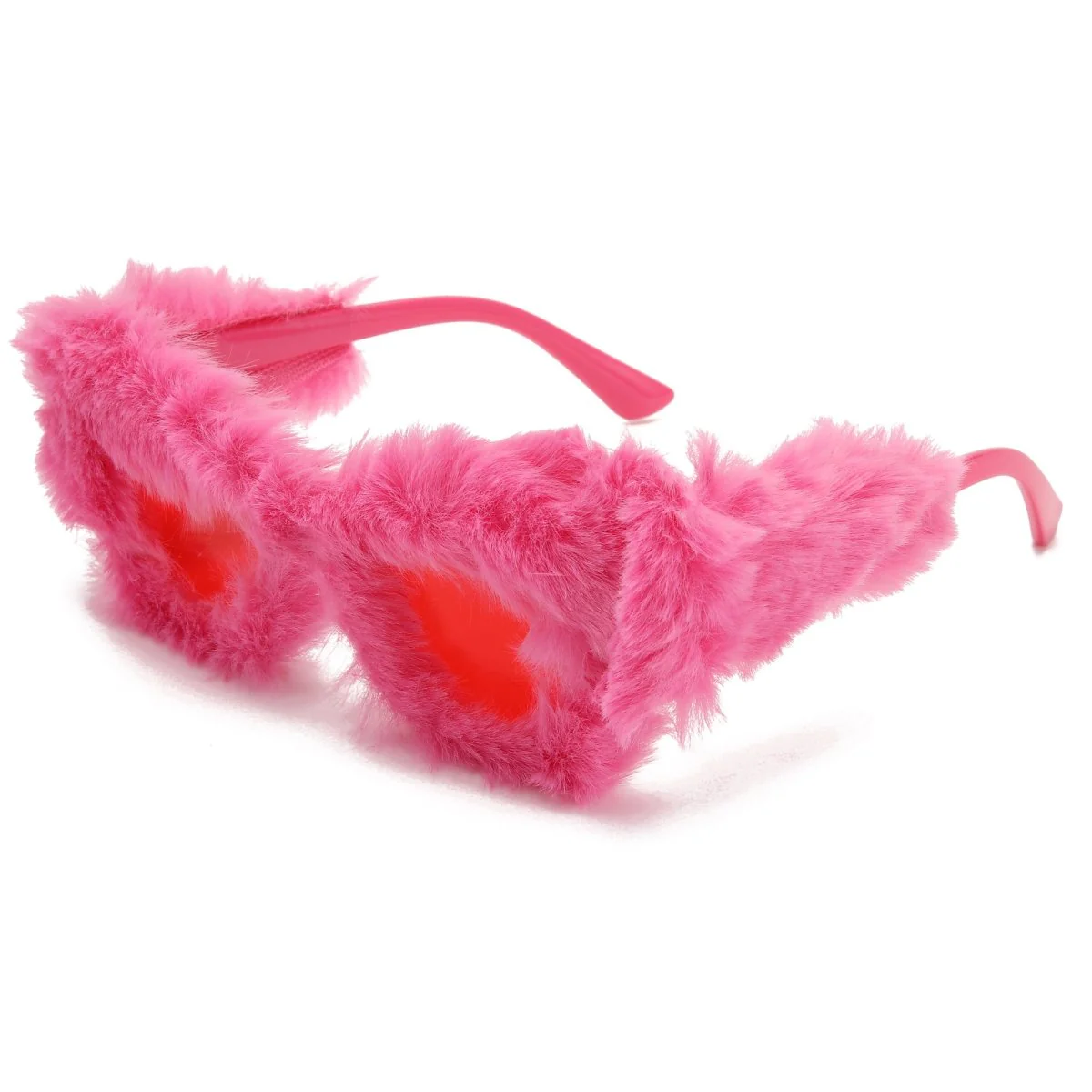 Pink Fur Sunglasses for Adults - Image 2