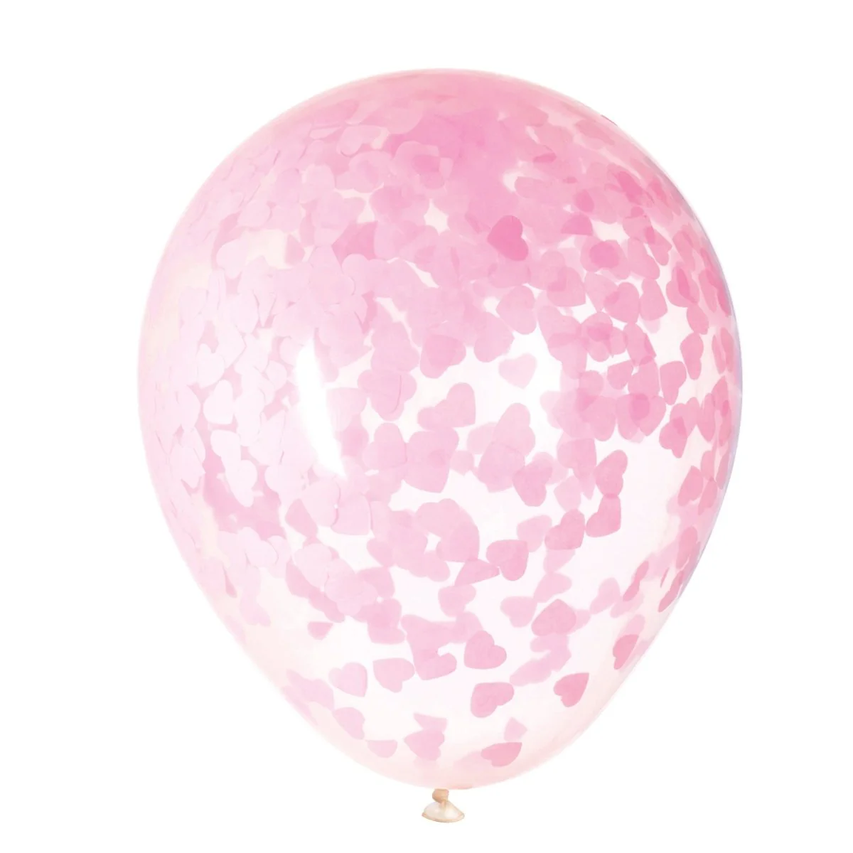 Pink Hearts Confetti Latex Balloons, 16 Inches, 5 Count