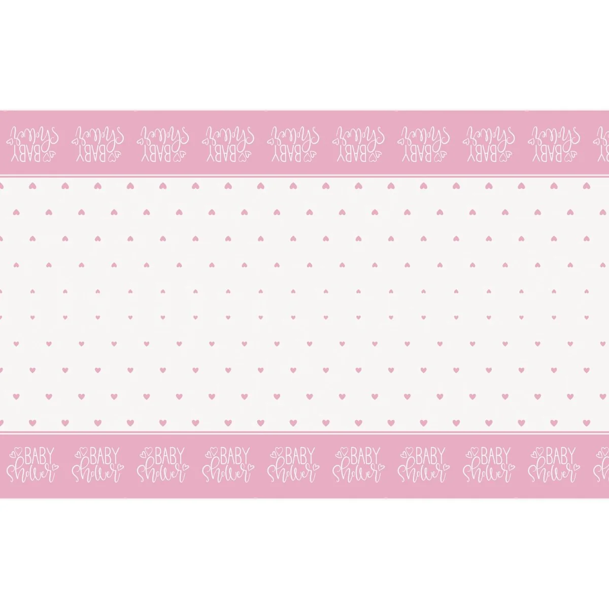 Pink Hearts Rectangular Plastic Table Cover, 54 x 84 Inches, 1 Count