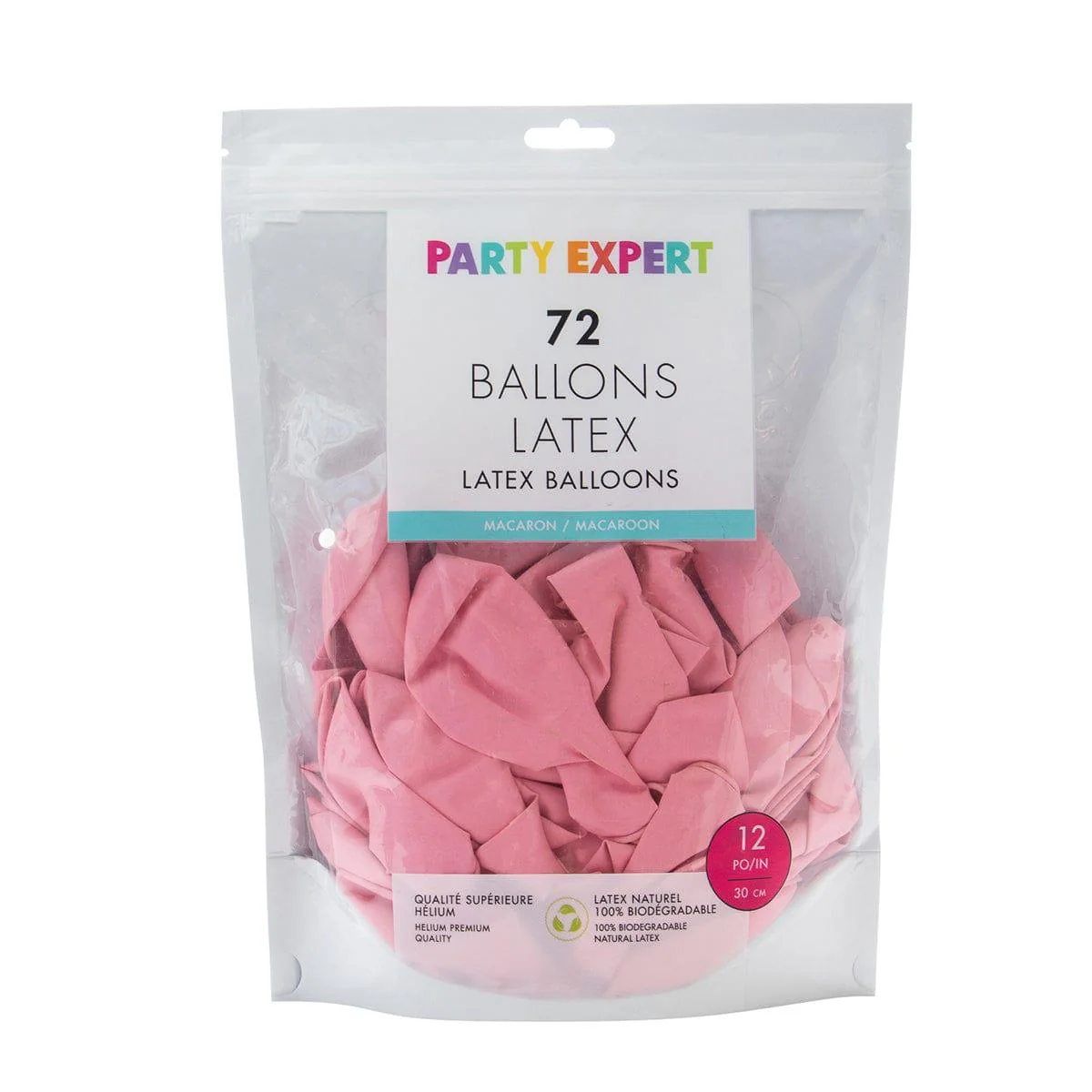 Pink Latex Balloon 12 Inches, Macaroon Collection, 72 Count - Image 3