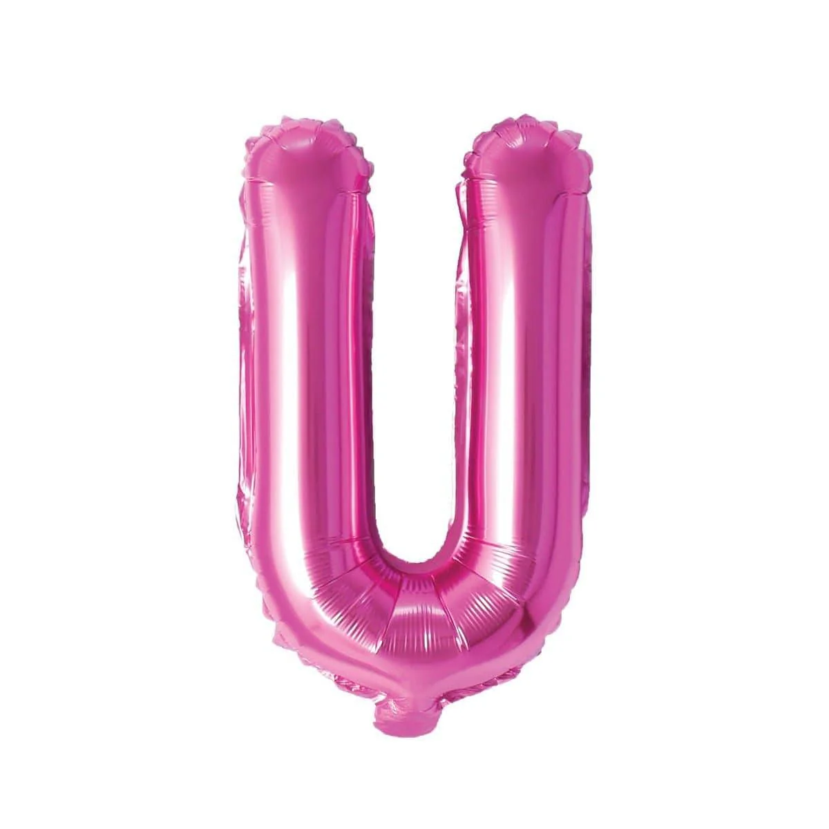 Pink Letter U Foil Balloon, 16 Inches