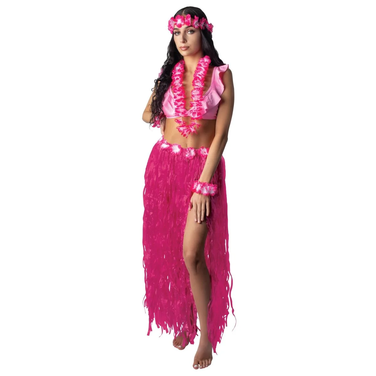 Pink Luau Kit with Long Skirt for Adults