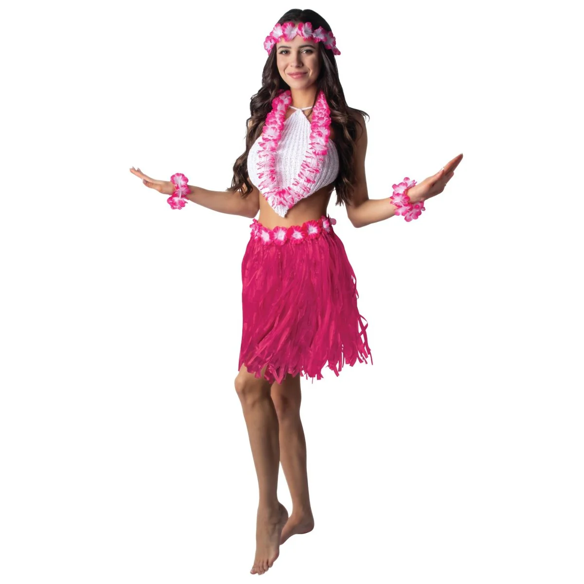 Pink Luau Kit with Short Skirt for Adults