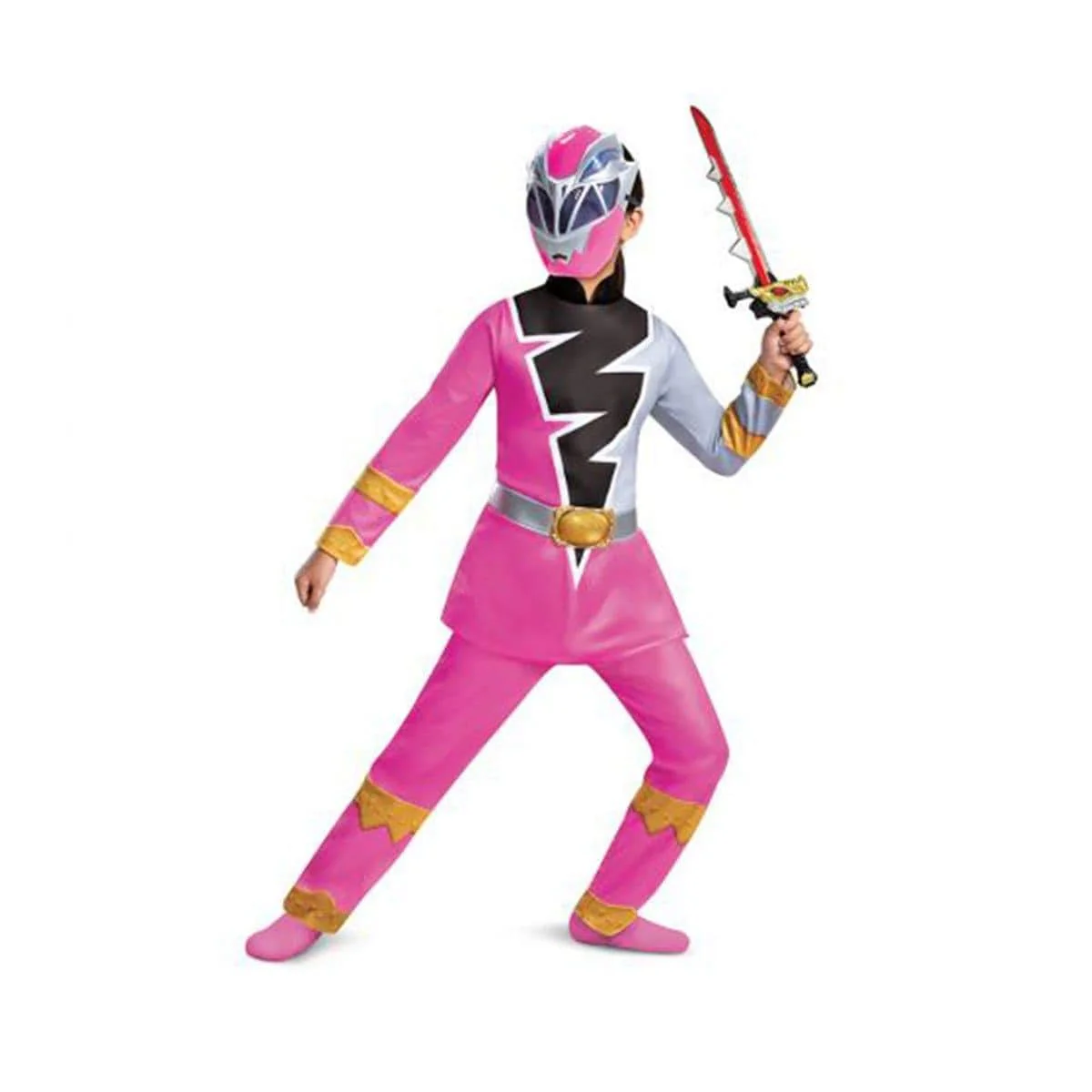 Pink Ranger Costume for Kids, Power Ranger Dino - Image 2