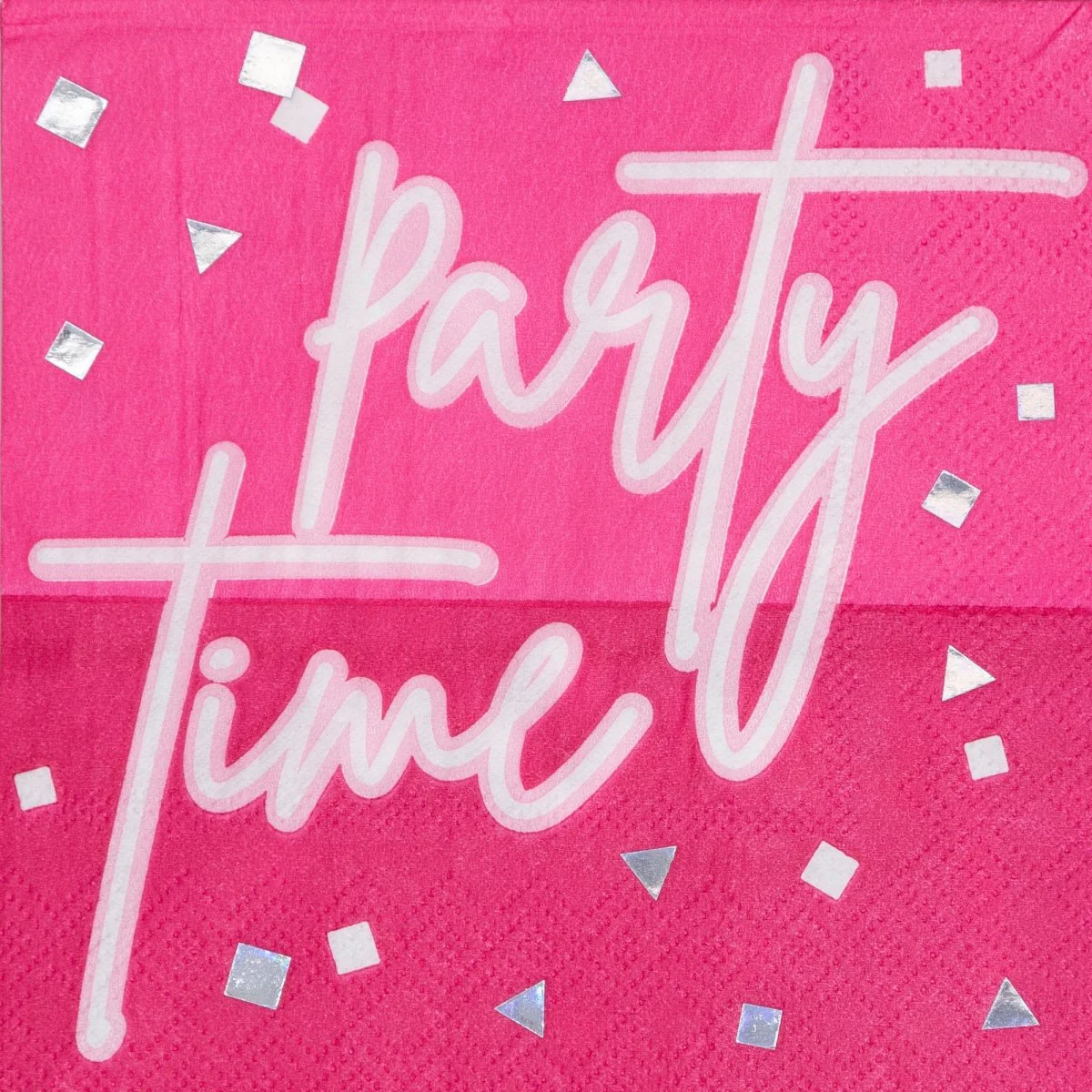 Pink Sixteen Birthday Small "Party Time" Beverage Napkins, 16 Count
