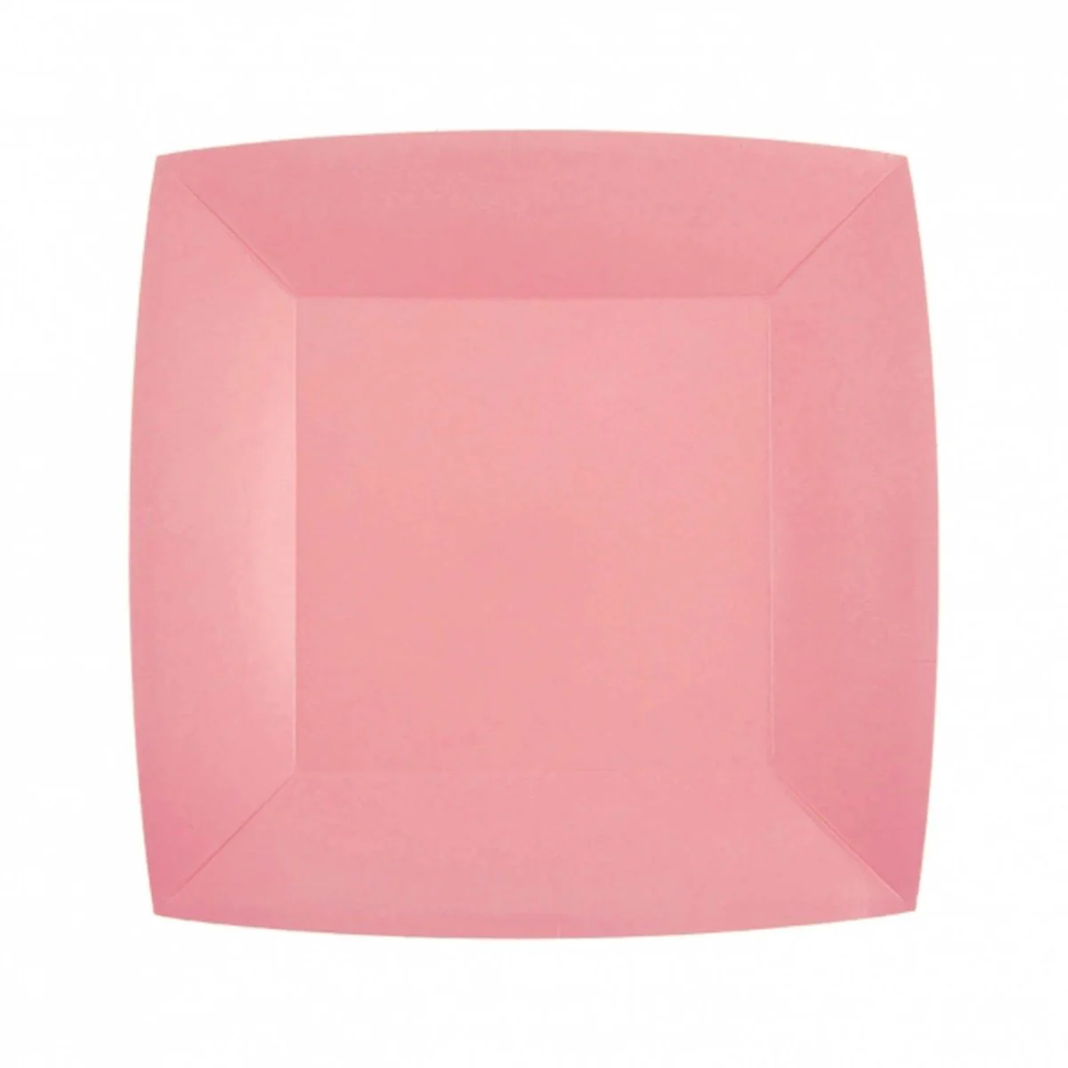 Pink Small Square Compostable Dessert Party Paper Plates, 7 Inches, 10 Count