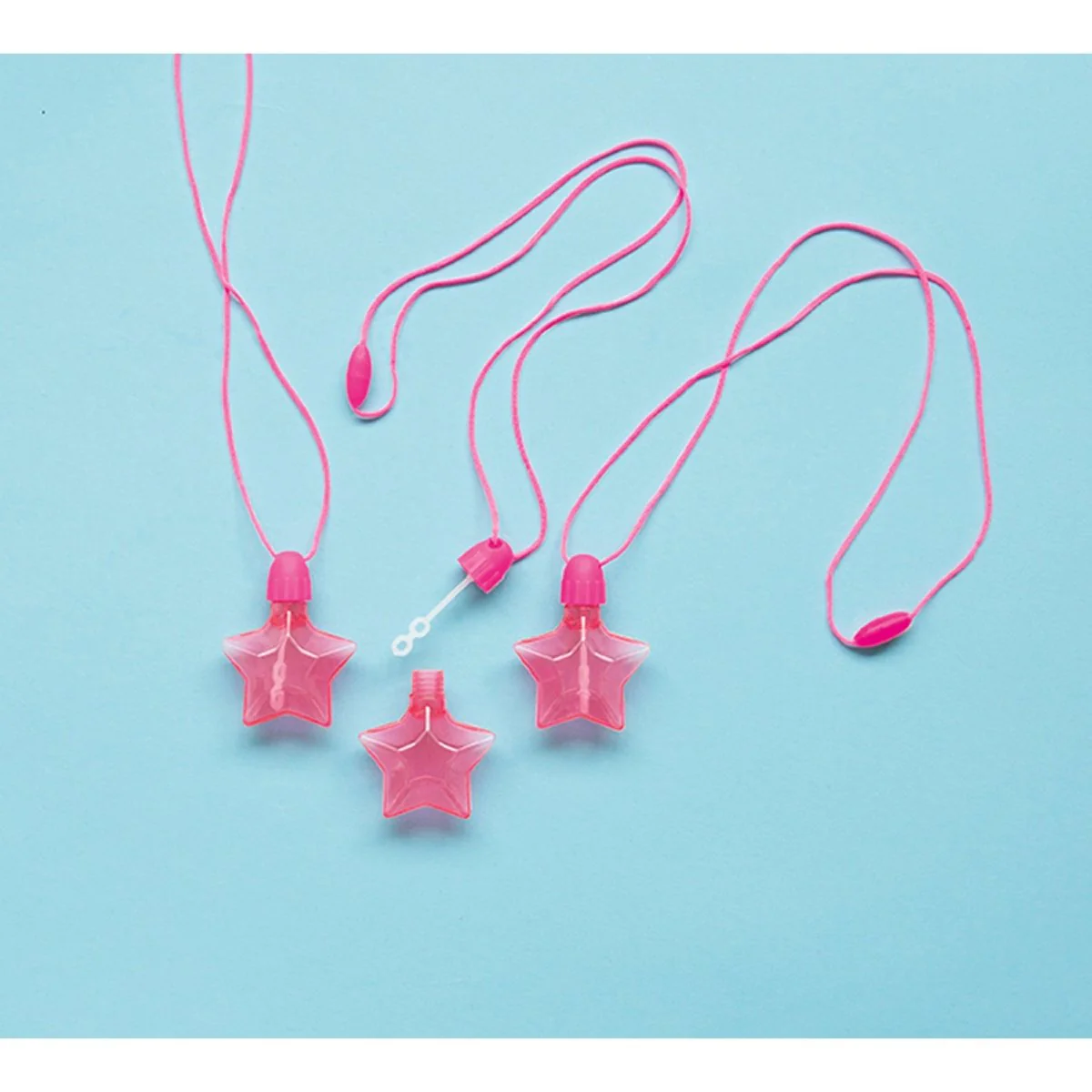 Pink Star Bubble Necklaces, 4 Count - Image 2
