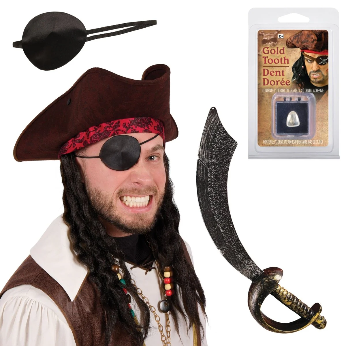 Pirate Costume Accessory Kit for Adults