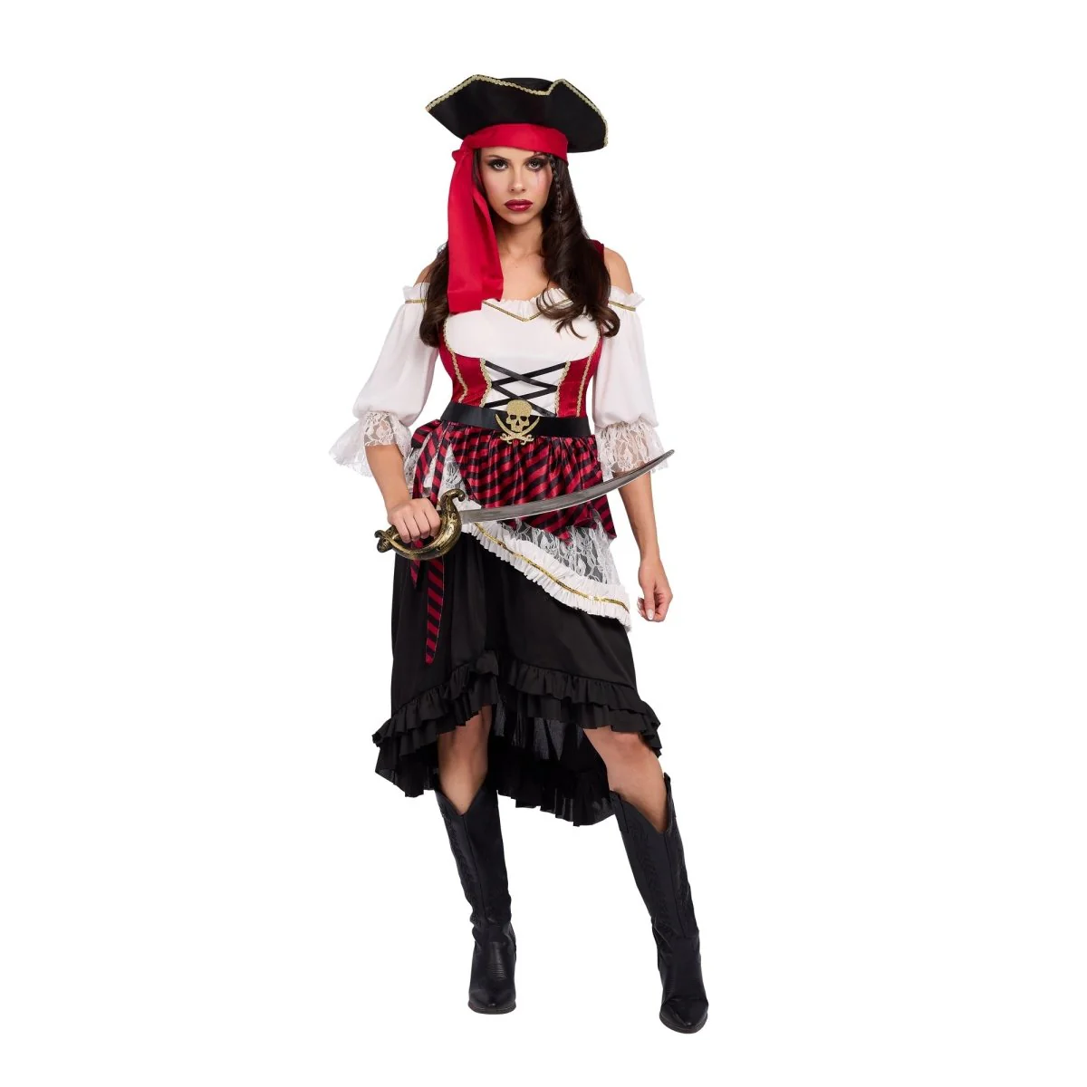 Pirate of the Sea Dress Costume for Adults, Dress and Hat