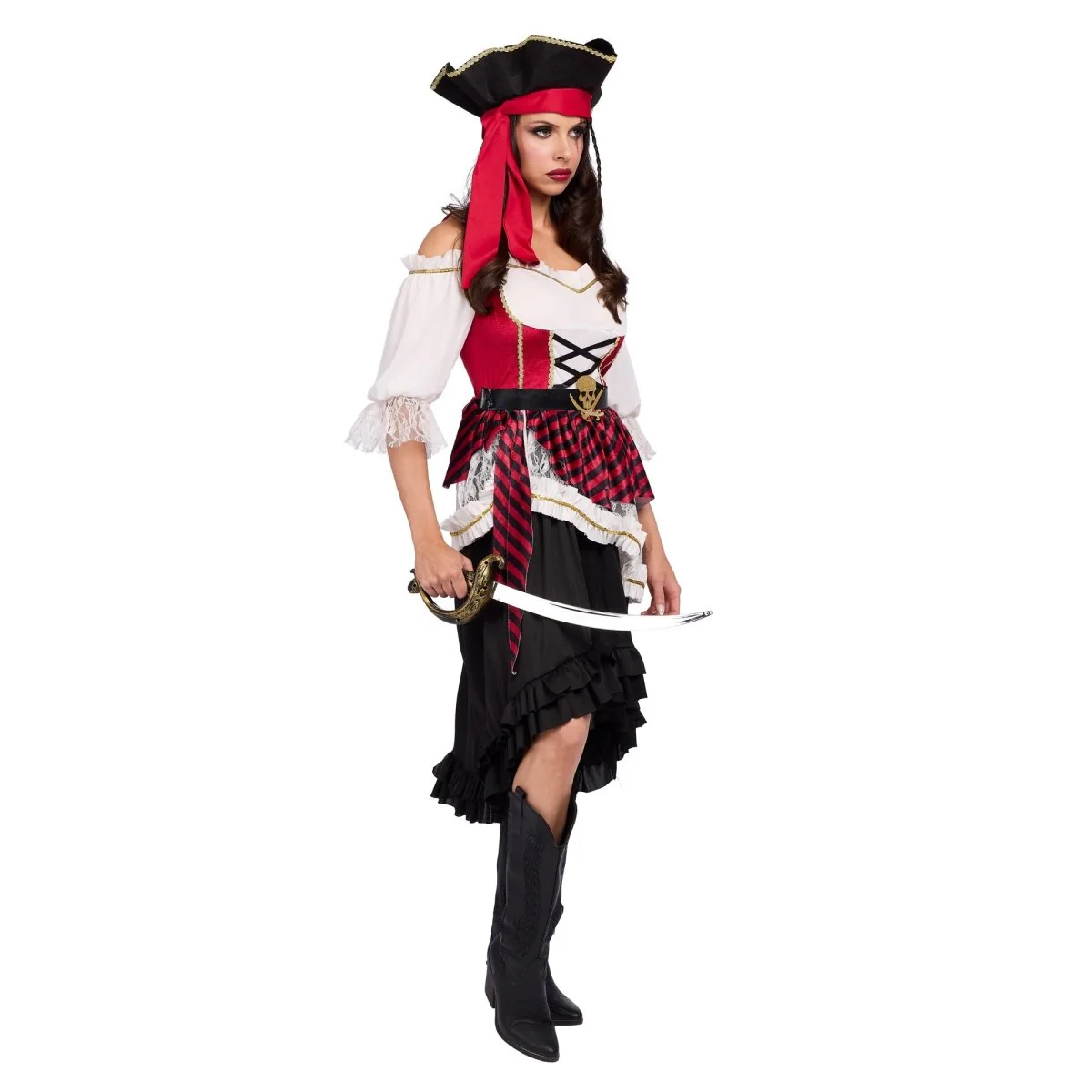Pirate of the Sea Dress Costume for Adults, Dress and Hat - Image 2