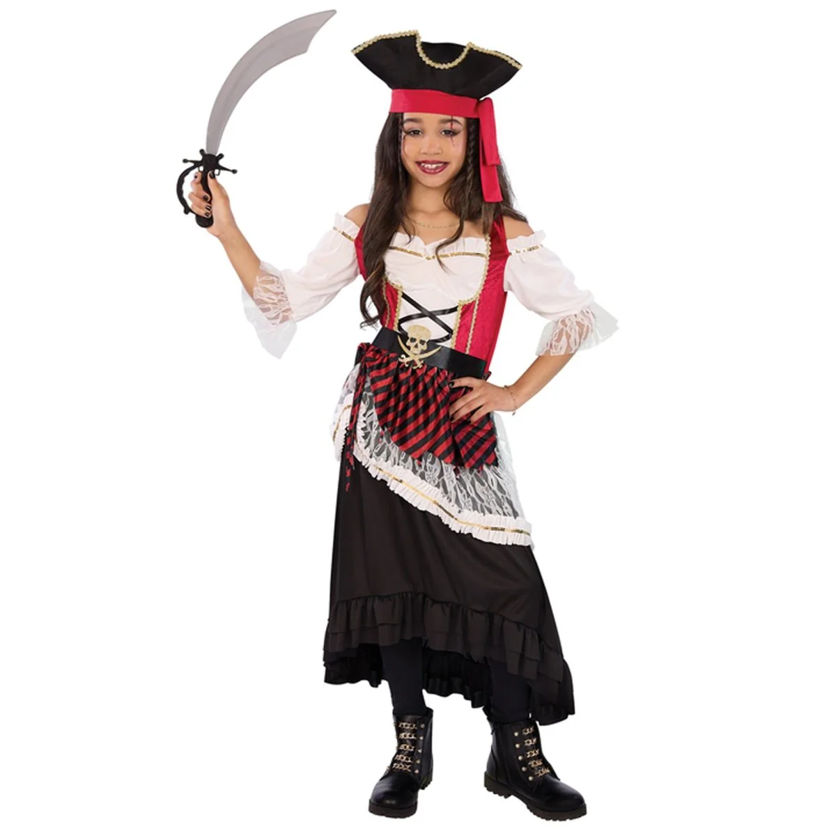 Pirate of the Sea Dress Costume for Kids, Dress and Hat