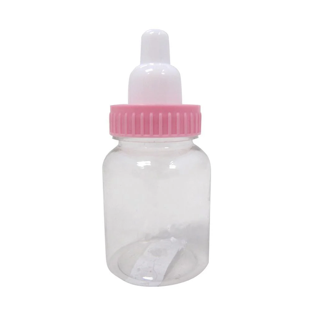 Pink plastic baby bottle 3.5 inches, 12 per package