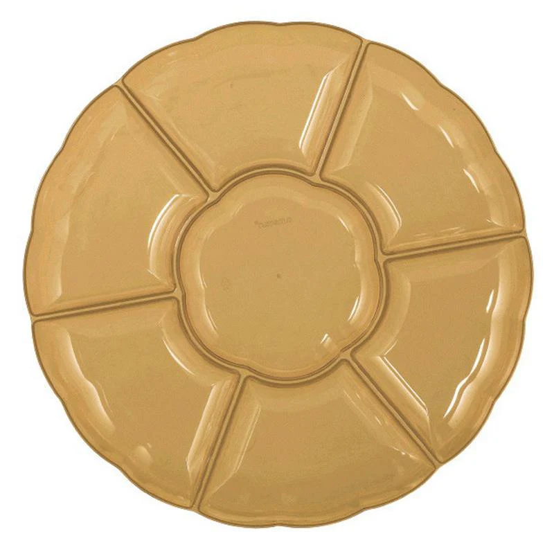 Plastic Compartment Tray - Gold