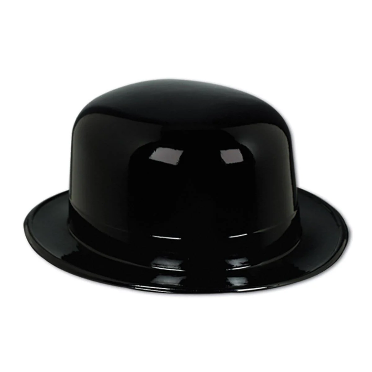 Black plastic derby hat for adults