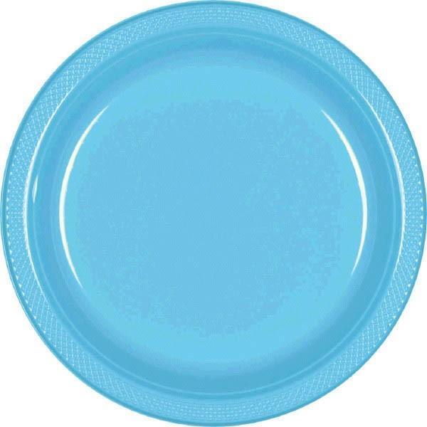 Plastic Plates 7 In. - Caribbean Blue 20/pkg.