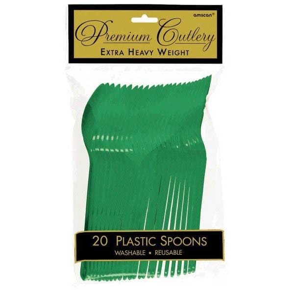 Plastic Spoons - Festive Green 20/pkg.