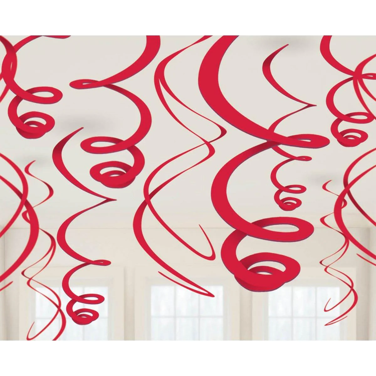 Swirl Decorations - Red 12/pkg.