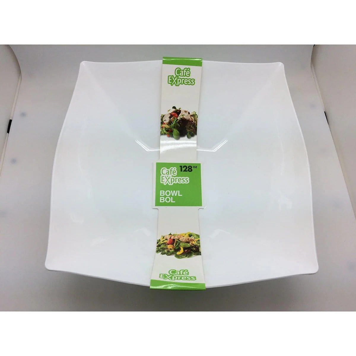 Plastic White 128 oz. Square Bowl