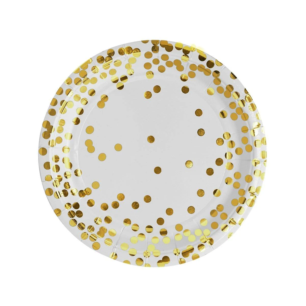 Plates 7'' - Gold Confetti - 8/Pk