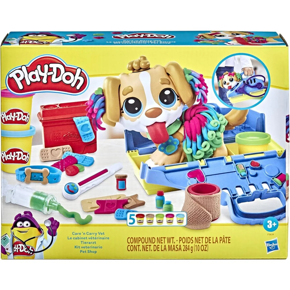 Play-Doh Care 'n Carry Vet Playset with Toy Dog, 1 Count - Image 2