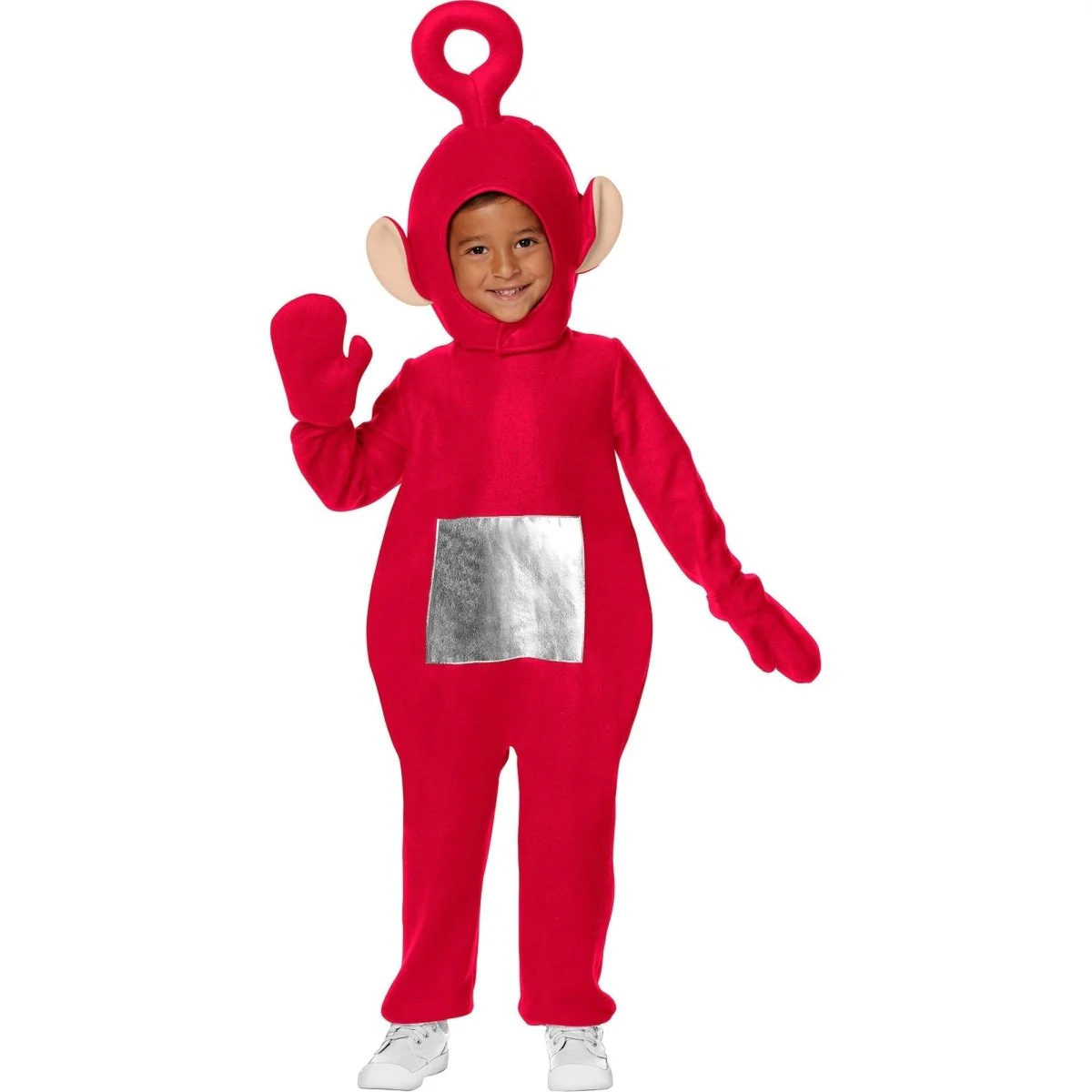 Teletubbies Po Costume for Toddlers, Red Jumpsuit With Hood