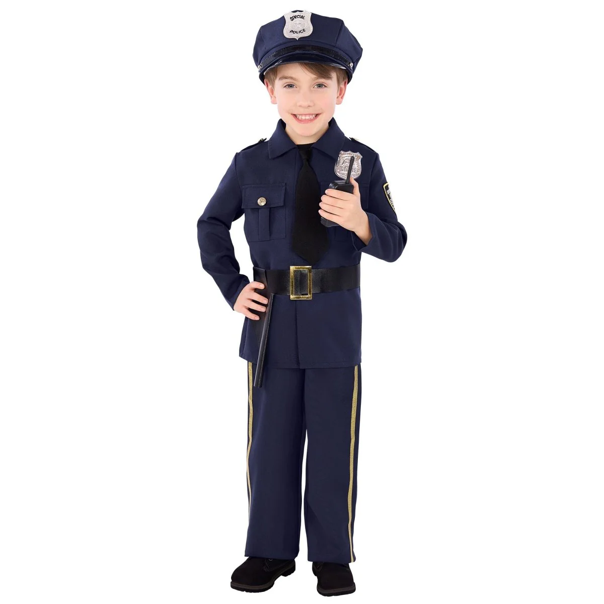 Police Officer Costume for Kids, Blue Shirt and Pants