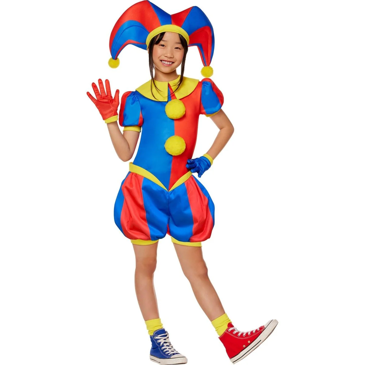 Pomni Costume for Kids, Amazing Digital Circus, Romper, Hat and Gloves