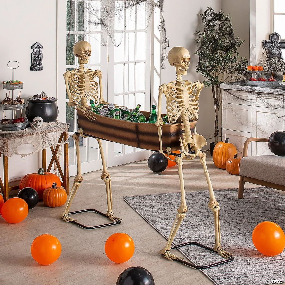 Poseable Skeletons Carrying Coffin Halloween Decoration, 47 Inches, 1 Count - Image 2