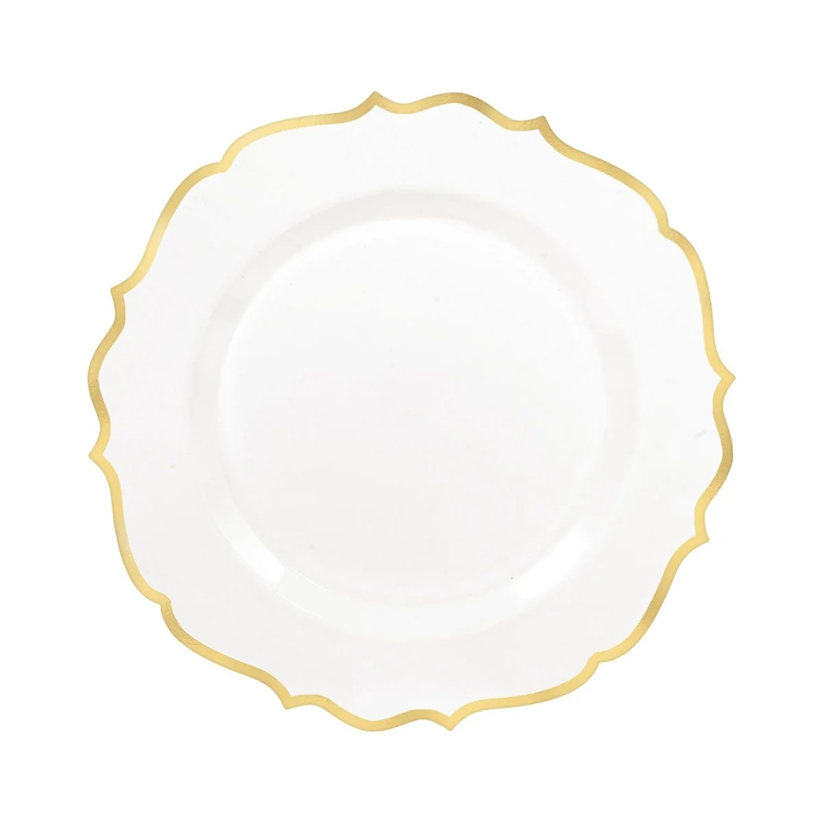 Premium Ornate Plastic Plate with Gold Trim, 10.5 Inches, 20 Count