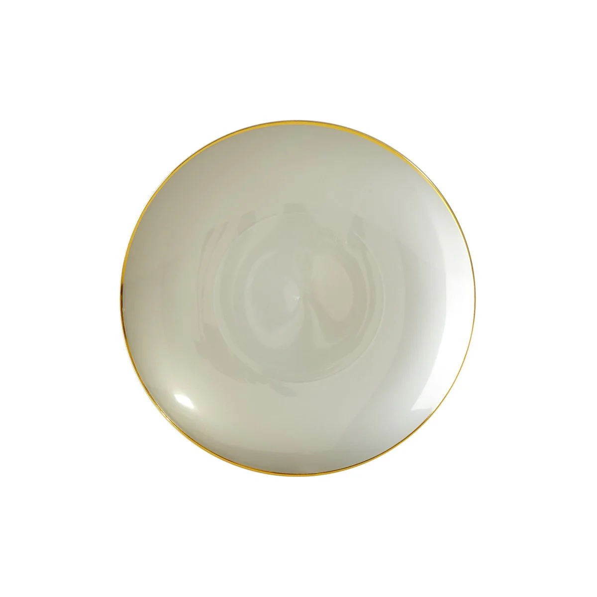 Premium Quality Round Grey Plates with Gold Rim, 7 Inches, 10 Count