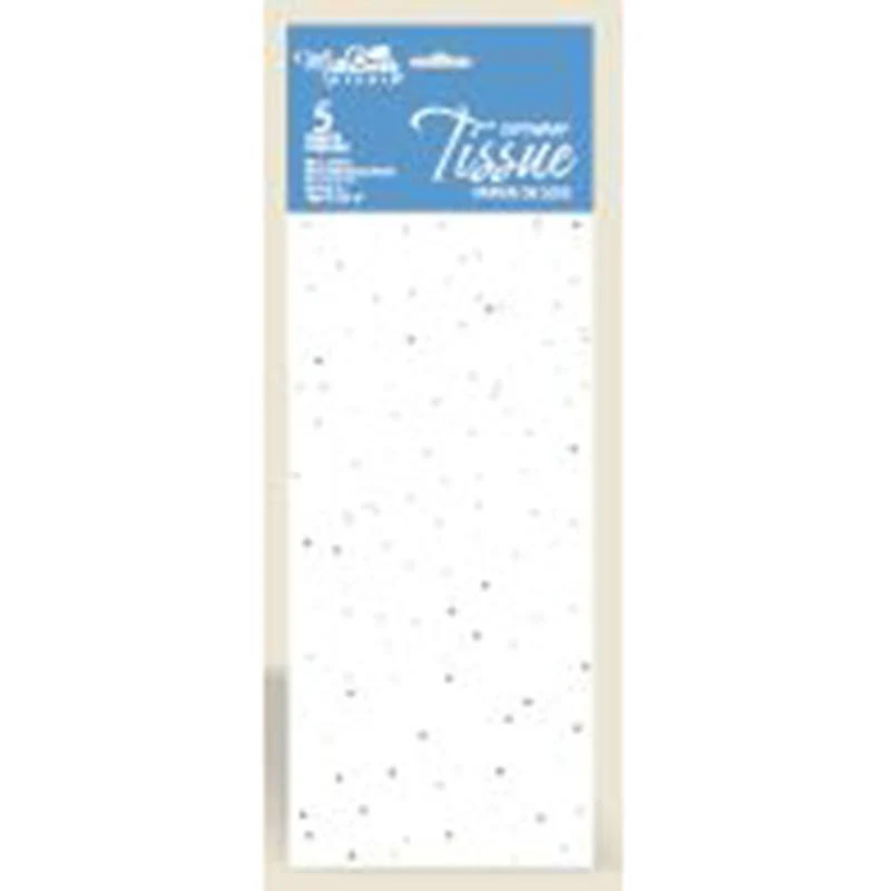 Premium Tissue Paper - White With Sequins, 5 Count