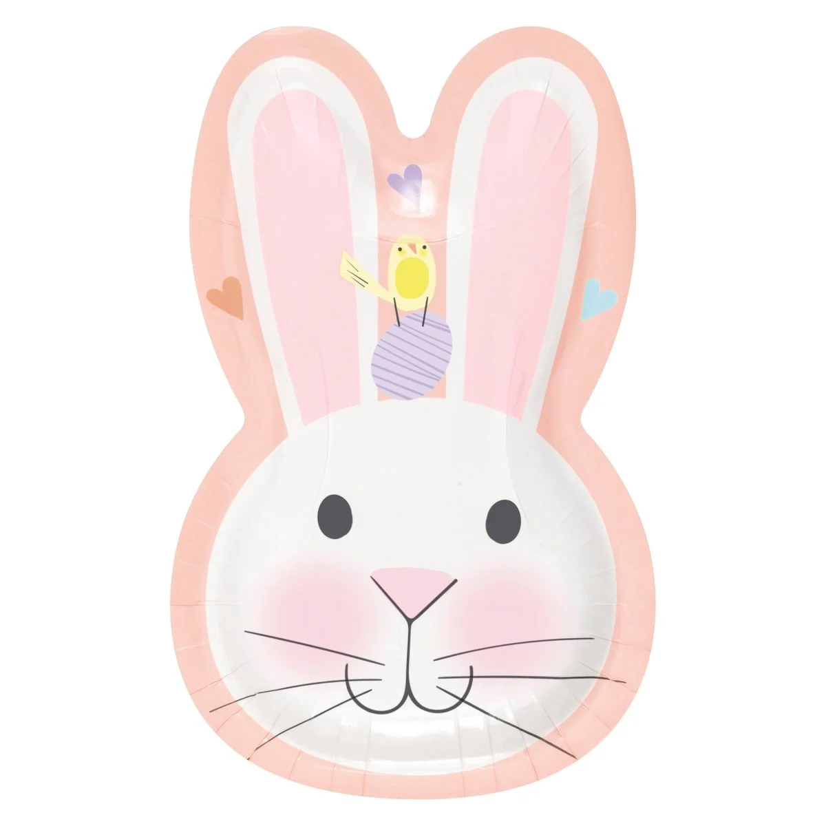 Pretty Easter Large Bunny Shaped Lunch Paper Plates, 9 Inches, 8 Count