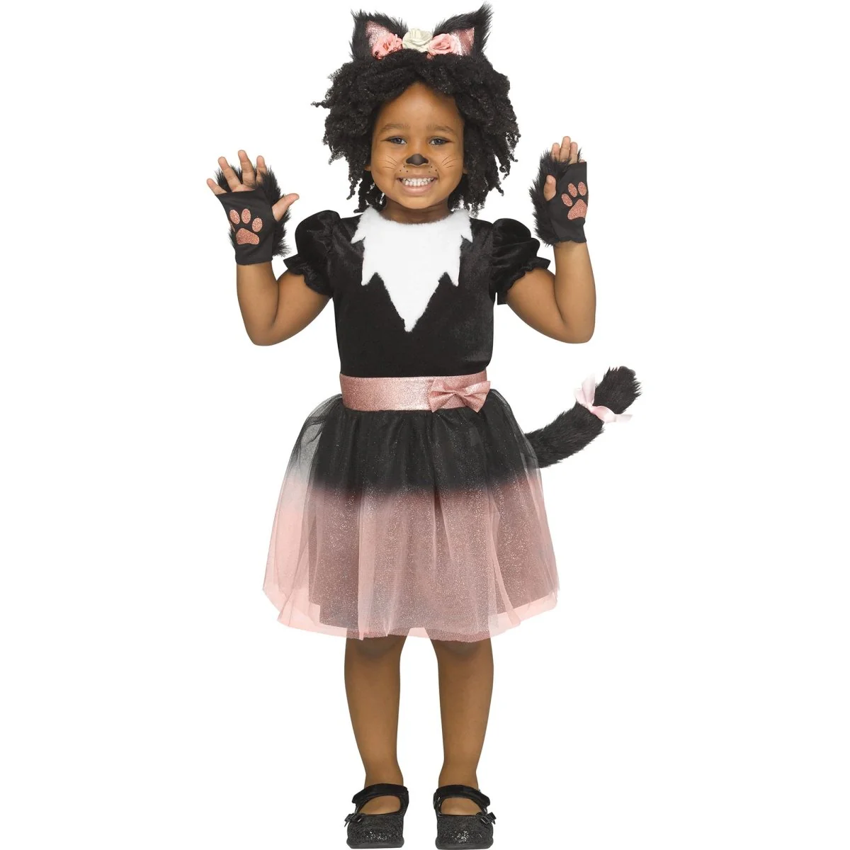 Pretty Kitty Costume for Toddlers, Light Pink and Black Dress