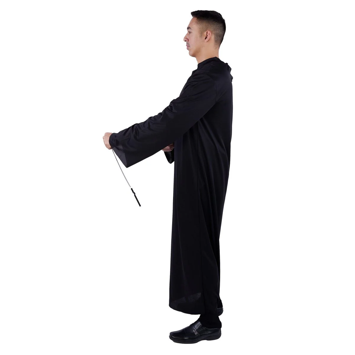 Priest Costume for Adults, Black Cassock with Chaplet - Image 4