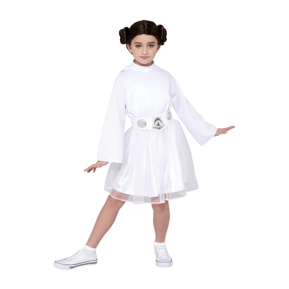 Princess Leia Costume for Kids, Star Wars, White Hooded Dress - Image 2