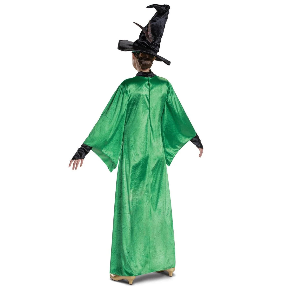Professor McGonagall Deluxe Costume for Adults, Harry Potter, Green Robe with Dress and Hat - Image 2